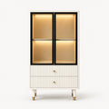 Narrow Glass Bookcase with Display Storage