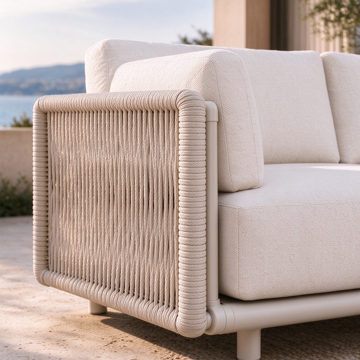 71'' Minimalist Woven Rope 3-Seater Outdoor Sofa