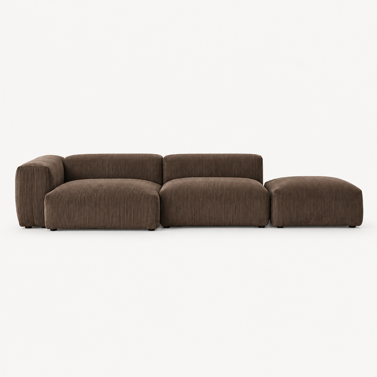 95.6" Mid-Century Modern Corduroy Modular Sofa