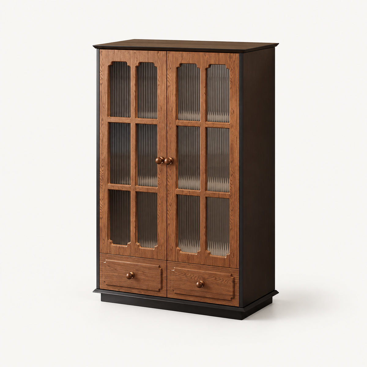 Antique-Style Solid Wood Wine Storage Cabinet