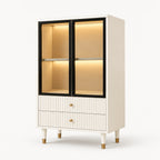 Narrow Glass Bookcase with Display Storage