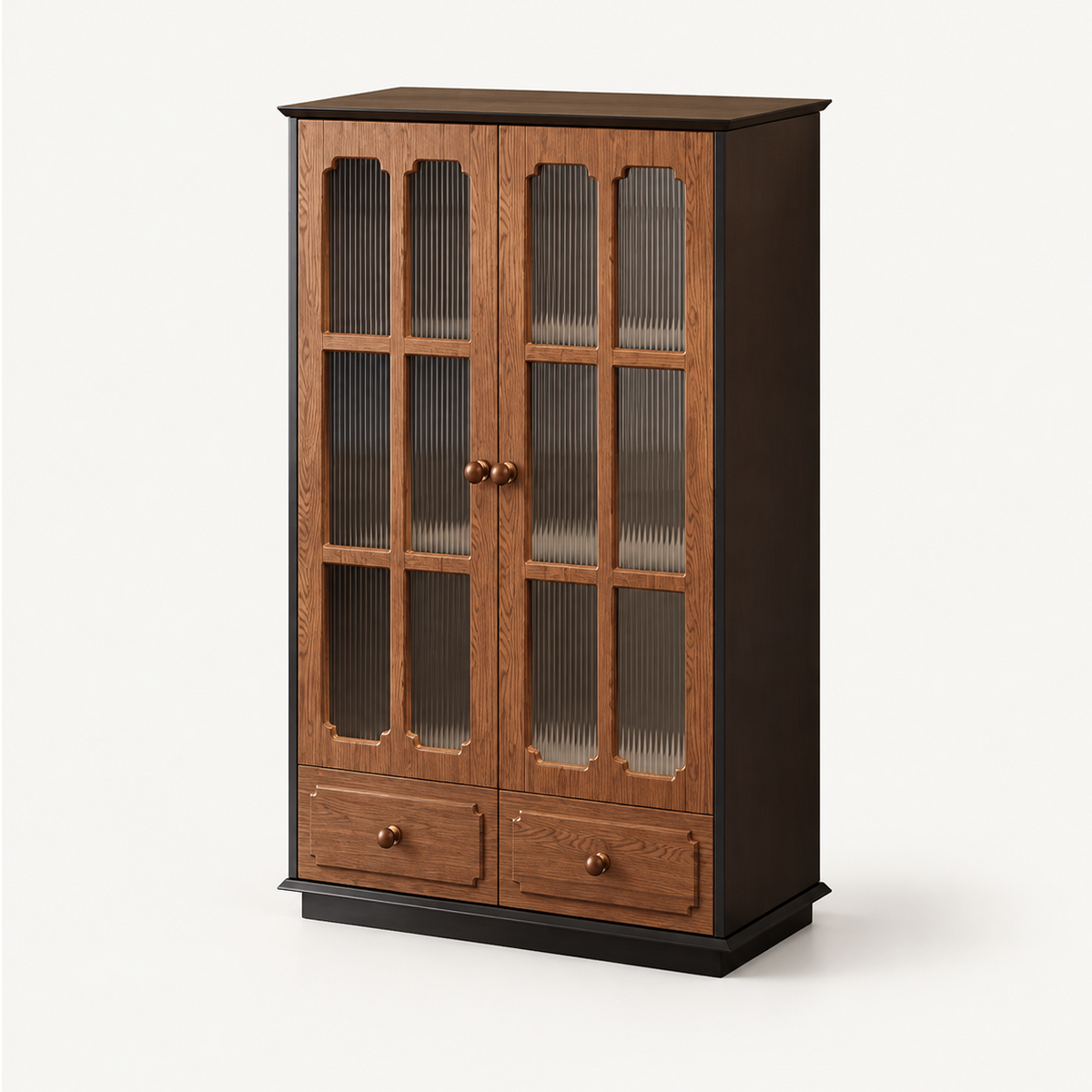 Antique-Style Solid Wood Wine Storage Cabinet