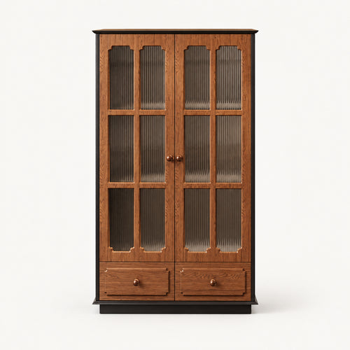 Antique-Style Solid Wood Wine Storage Cabinet