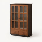 Antique-Style Solid Wood Wine Storage Cabinet