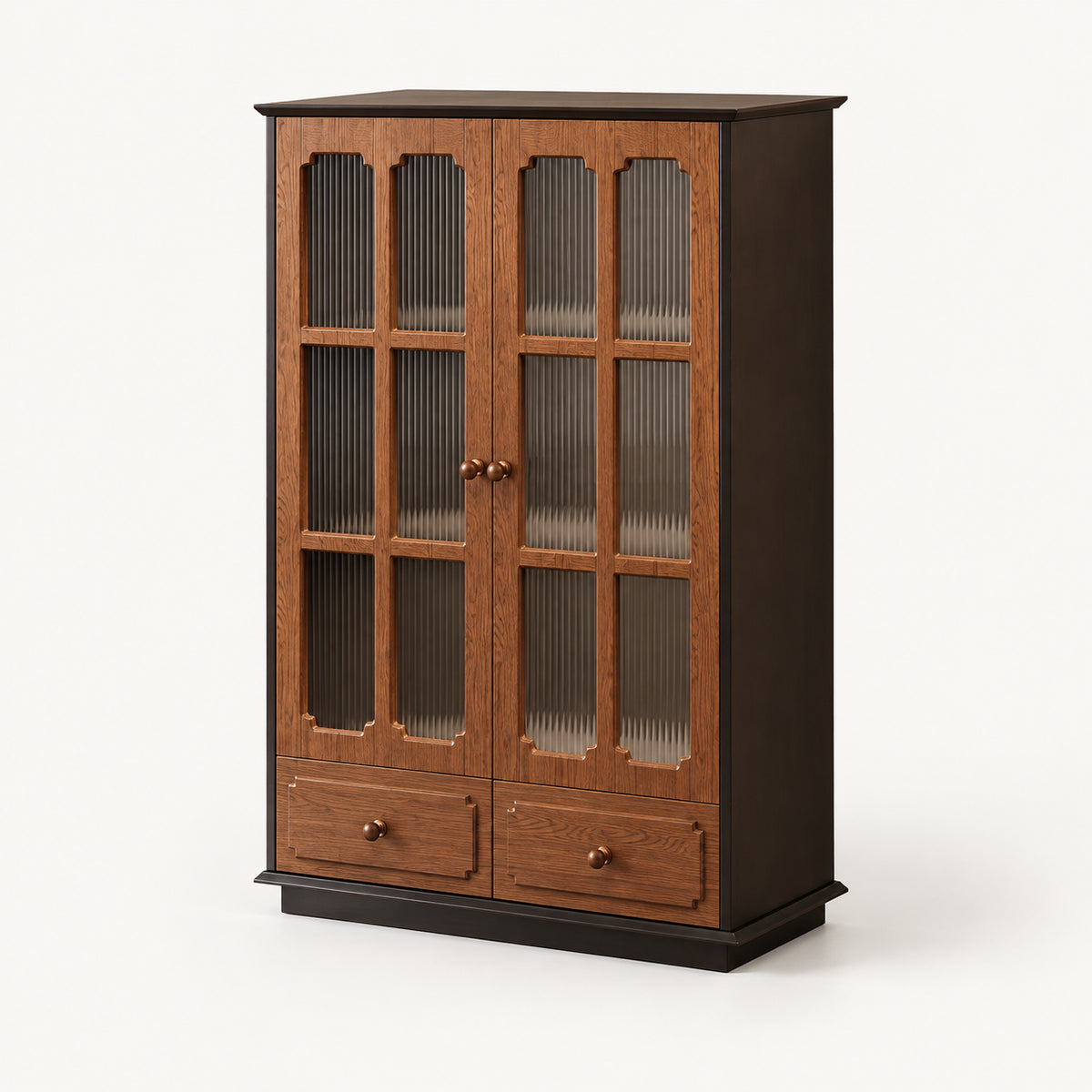 Antique-Style Solid Wood Wine Storage Cabinet