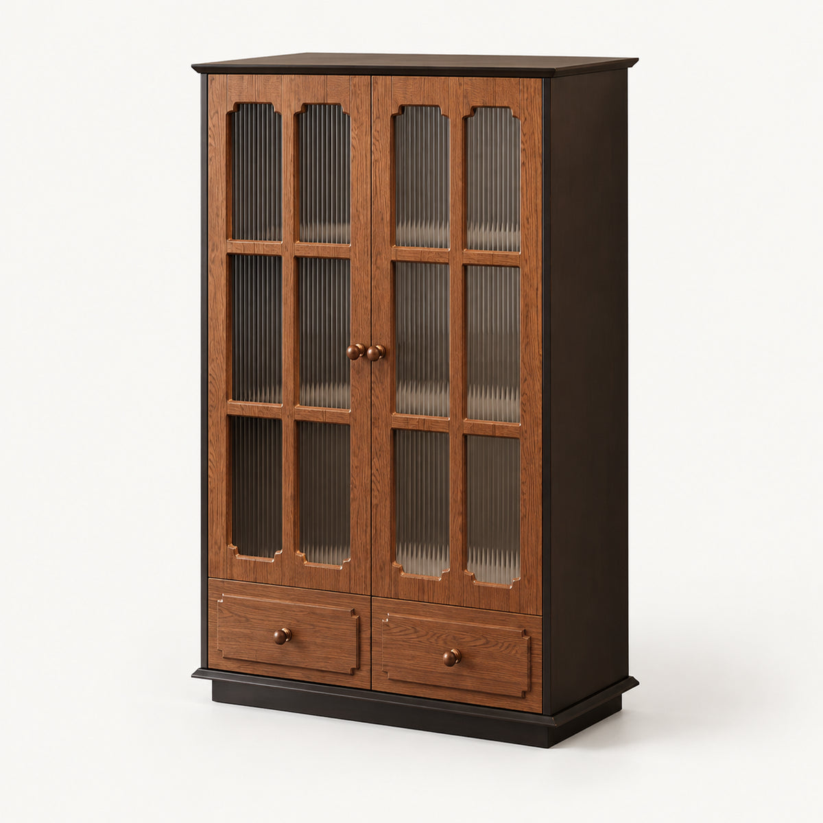 Antique-Style Solid Wood Wine Storage Cabinet