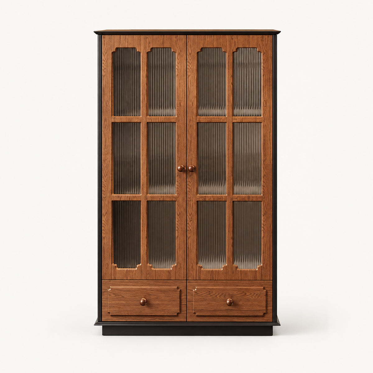 Antique-Style Solid Wood Wine Storage Cabinet