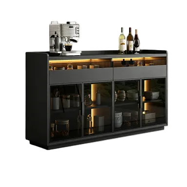 Luxury Sintered Stone Sideboard with Glass Doors