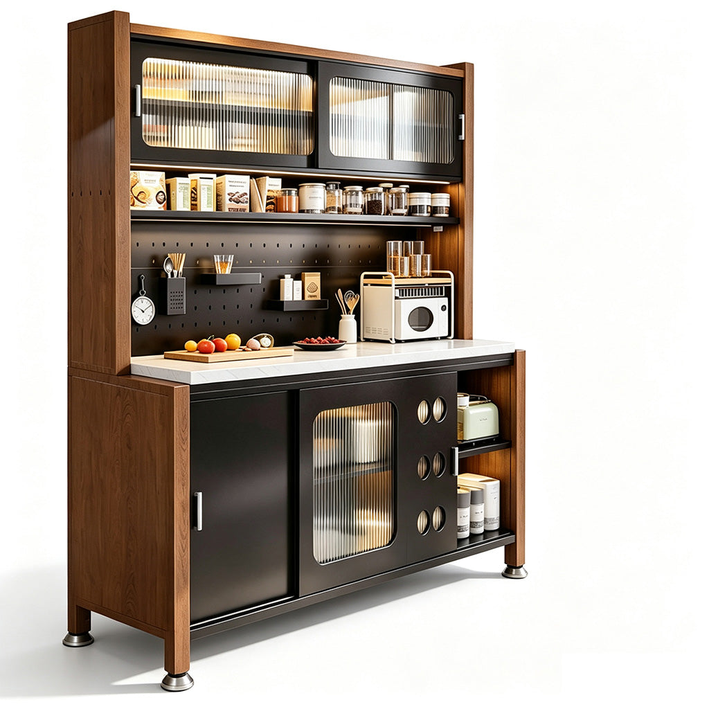 Modern Solid Wood Display Sideboard Wall Mount Storage Cabinet Multi-Functional