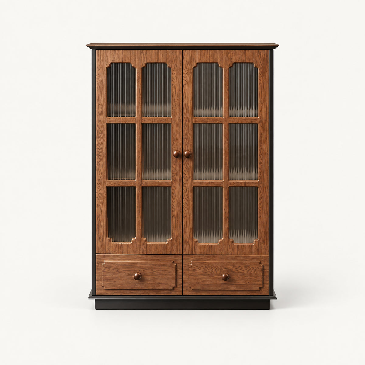 Antique-Style Solid Wood Wine Storage Cabinet