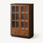 Antique-Style Solid Wood Wine Storage Cabinet