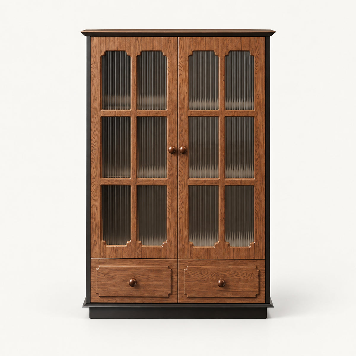 Antique-Style Solid Wood Wine Storage Cabinet