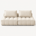 Grid-Tufted Modular Fabric Sofa