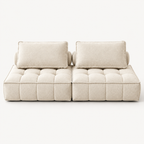 Grid-Tufted Modular Fabric Sofa