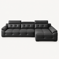 Cowhide Sectional Sofa with Adjustable Headrests
