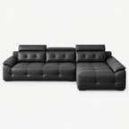 Cowhide Sectional Sofa with Adjustable Headrests