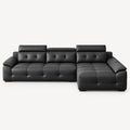 Cowhide Sectional Sofa with Adjustable Headrests