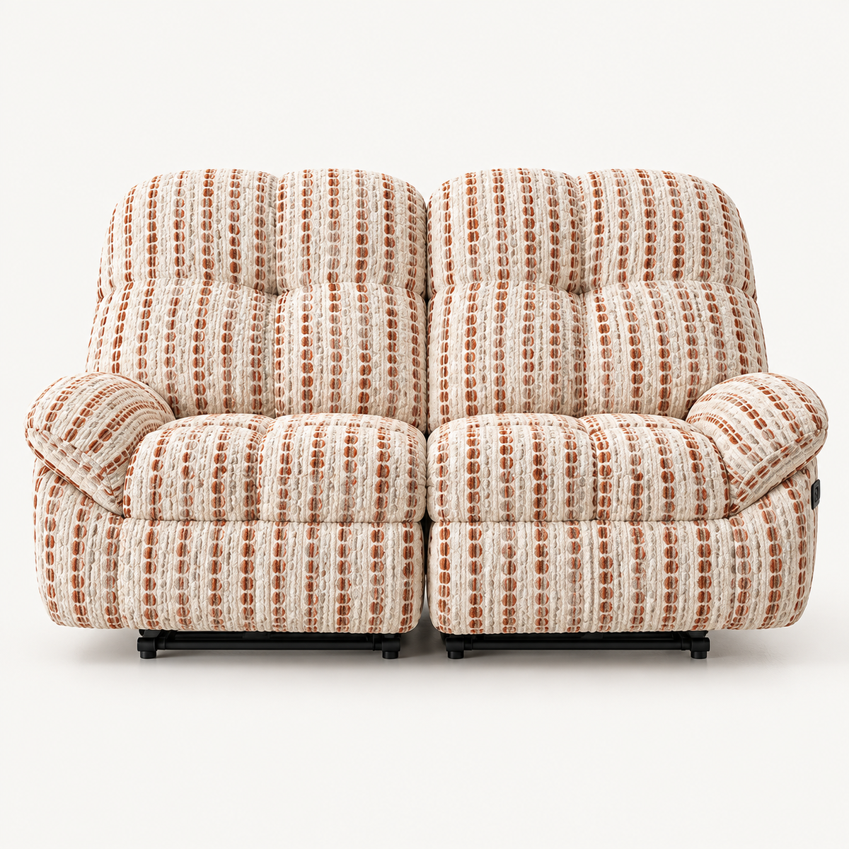 59" Striped Fabric Wall-Hugger Power Reclining Loveseat