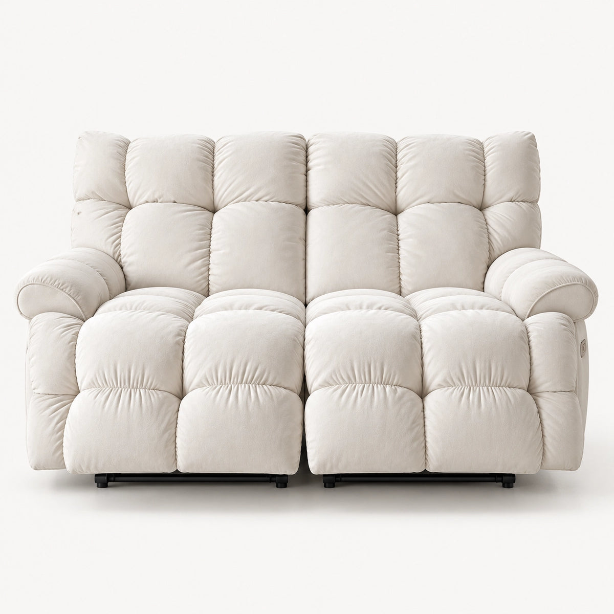 55.5" Lay-Flat Fabric Power Reclining Loveseat