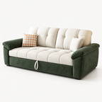 Fabric Sofa Bed with Push-Pull Folding Design