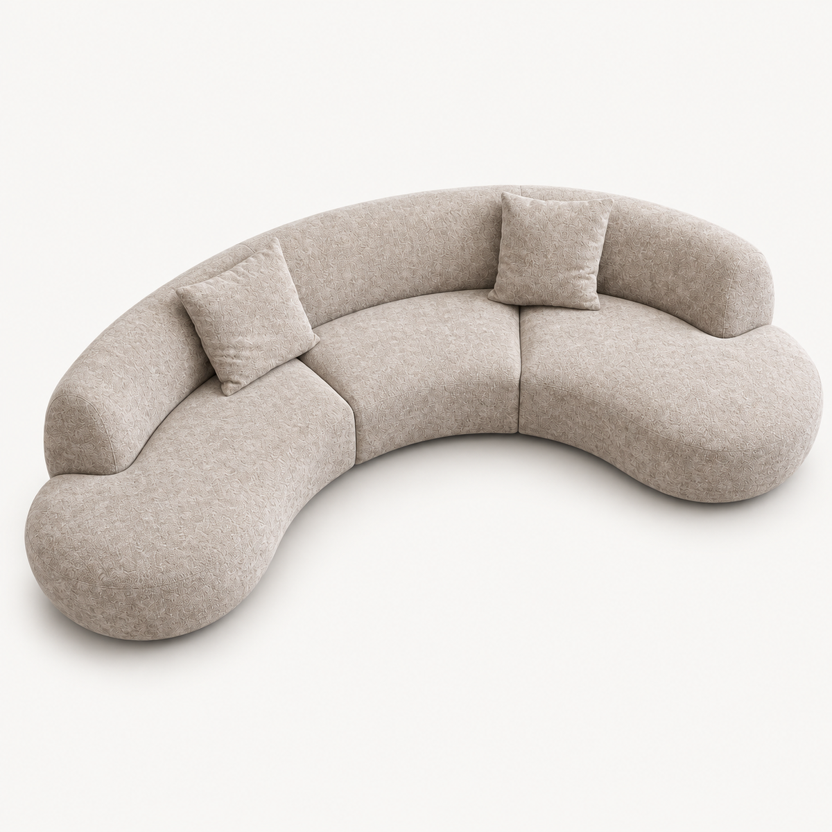 Crescent Modular Fabric Sofa with Removable Covers
