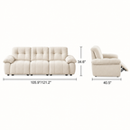 88.9" Minimalist Fabric Power Reclining Sofa