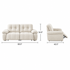 88.9" Minimalist Fabric Power Reclining Sofa