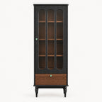 French Vintage Glass Wine Display Cabinet