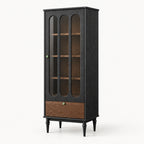 French Vintage Glass Wine Display Cabinet