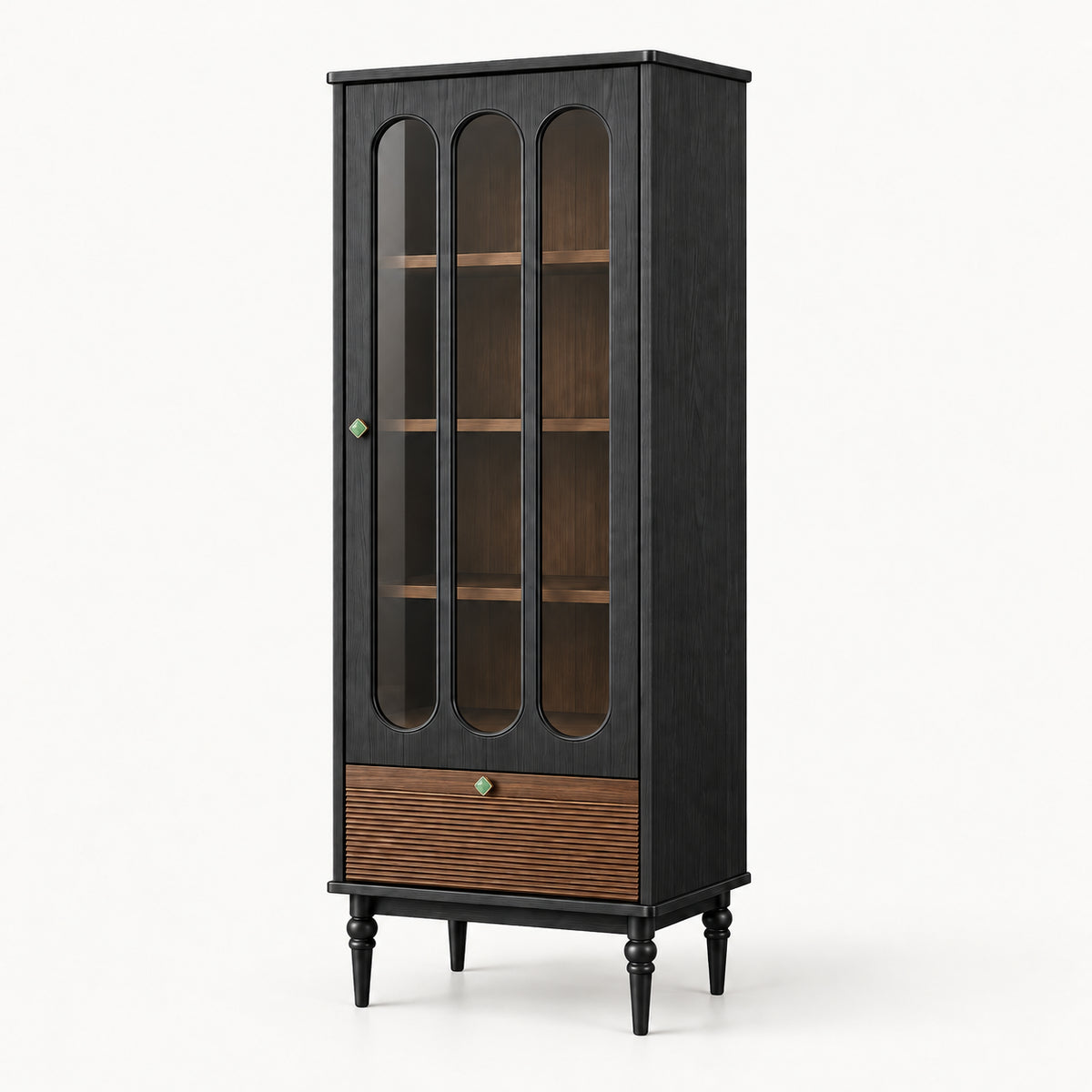 French Vintage Glass Wine Display Cabinet