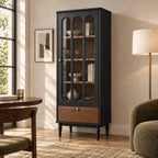 French Vintage Glass Wine Display Cabinet