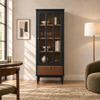 French Vintage Glass Wine Display Cabinet