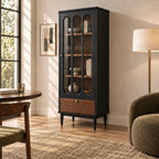 French Vintage Glass Wine Display Cabinet