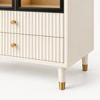 Narrow Glass Bookcase with Display Storage