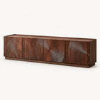 Art‑Carved Solid Wood TV Cabinet with Storage Doors
