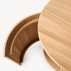 Storage TV Stand with Curved Corners and Ribbed Panels