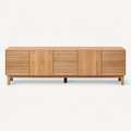 French oak TV cabinet with drawers and closed-door design