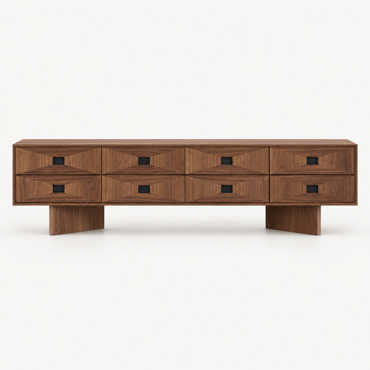 Wabi-Sabi Solid Wood TV Stand in Black Walnut Tone