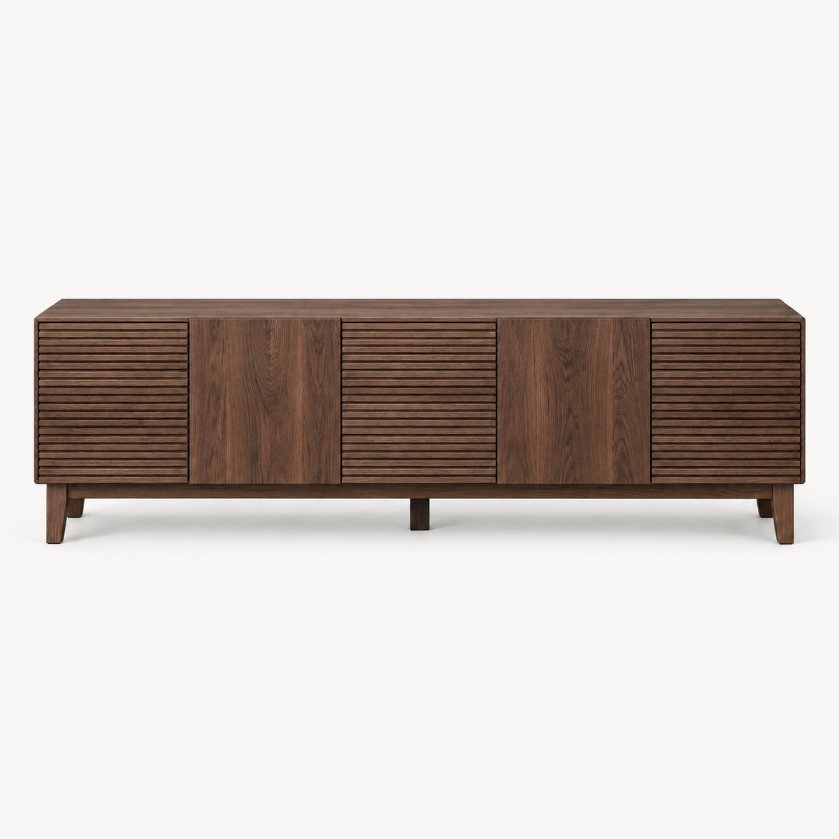 French oak TV cabinet with drawers and closed-door design