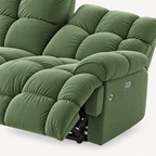 55.5" Lay-Flat Fabric Power Reclining Loveseat