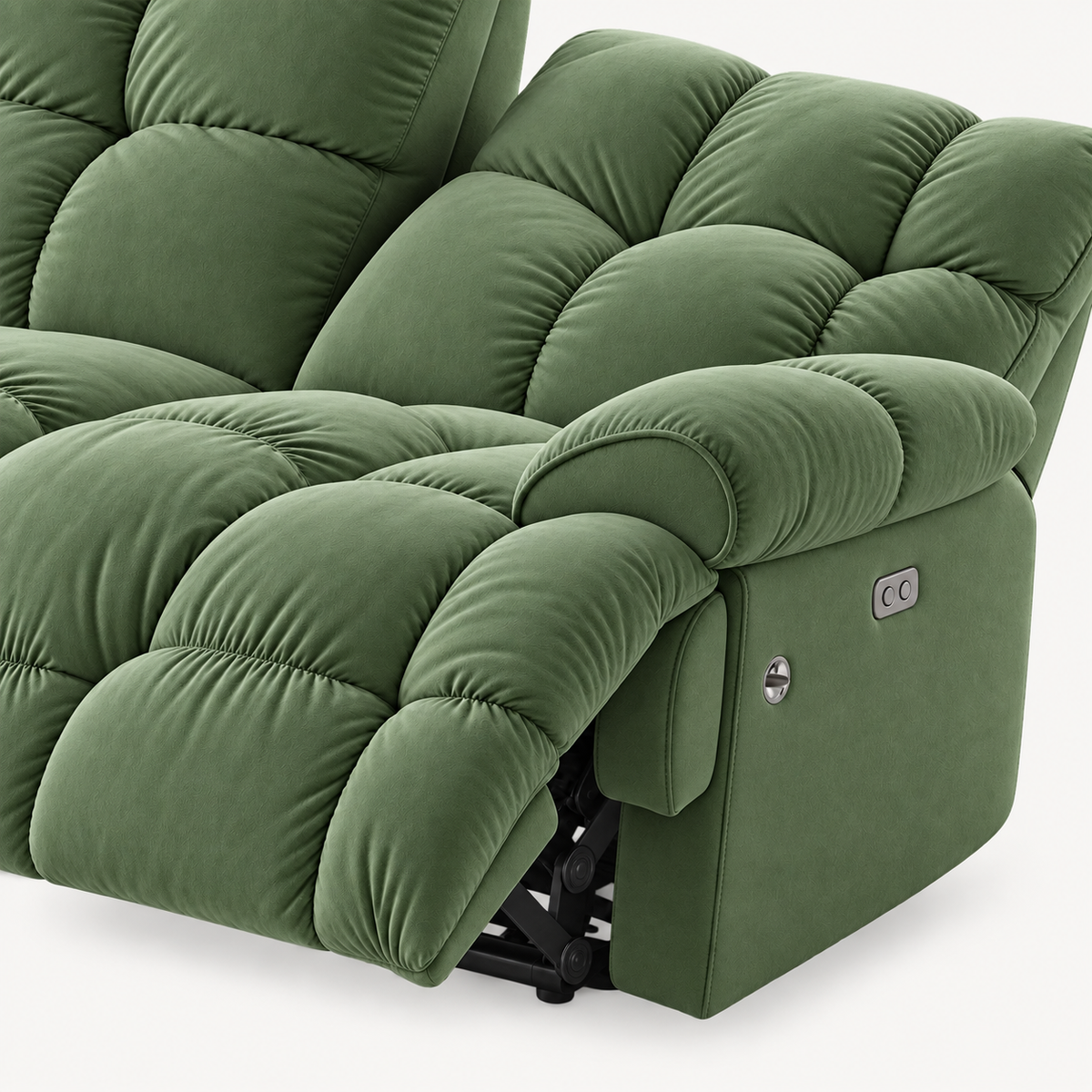 55.5" Lay-Flat Fabric Power Reclining Loveseat