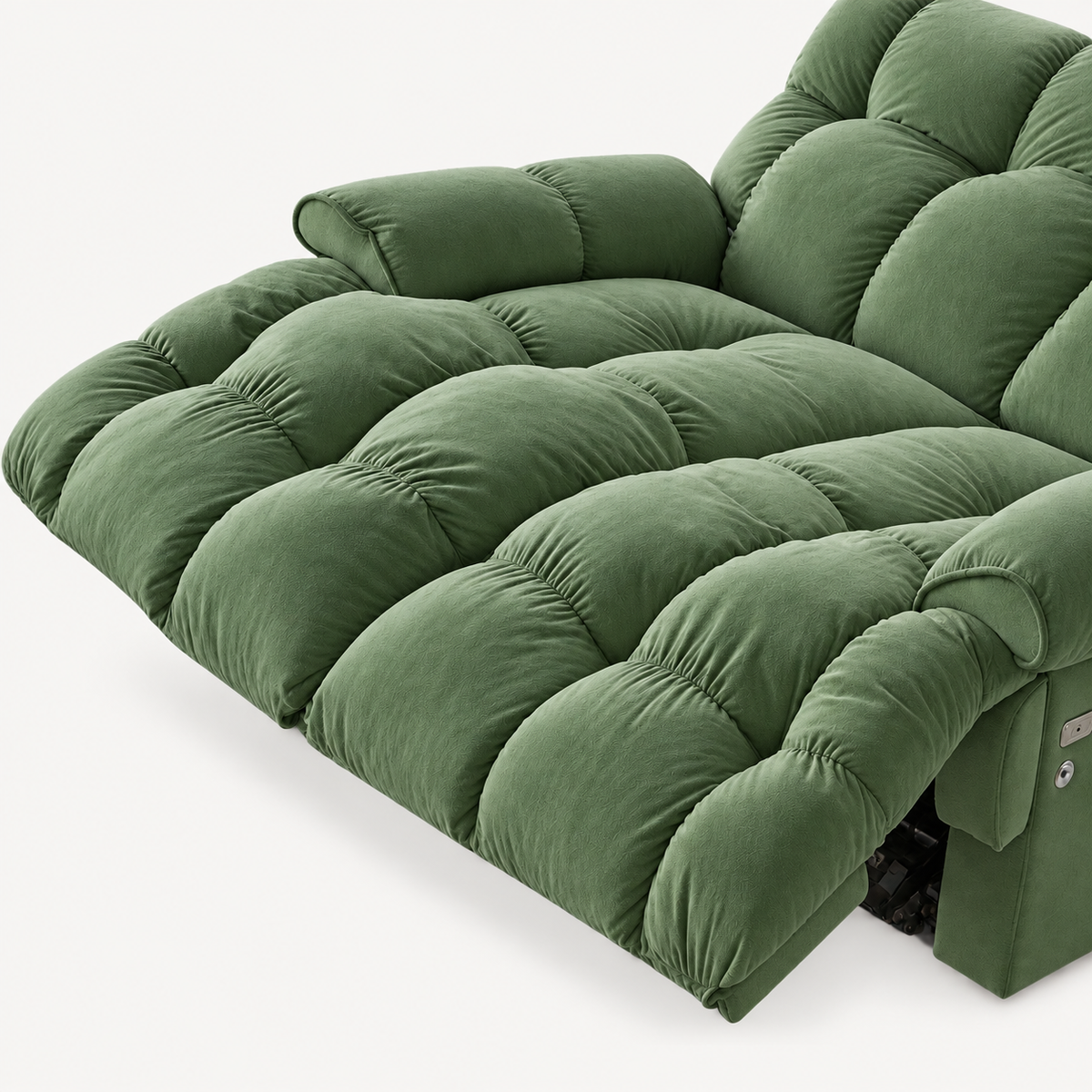 55.5" Lay-Flat Fabric Power Reclining Loveseat