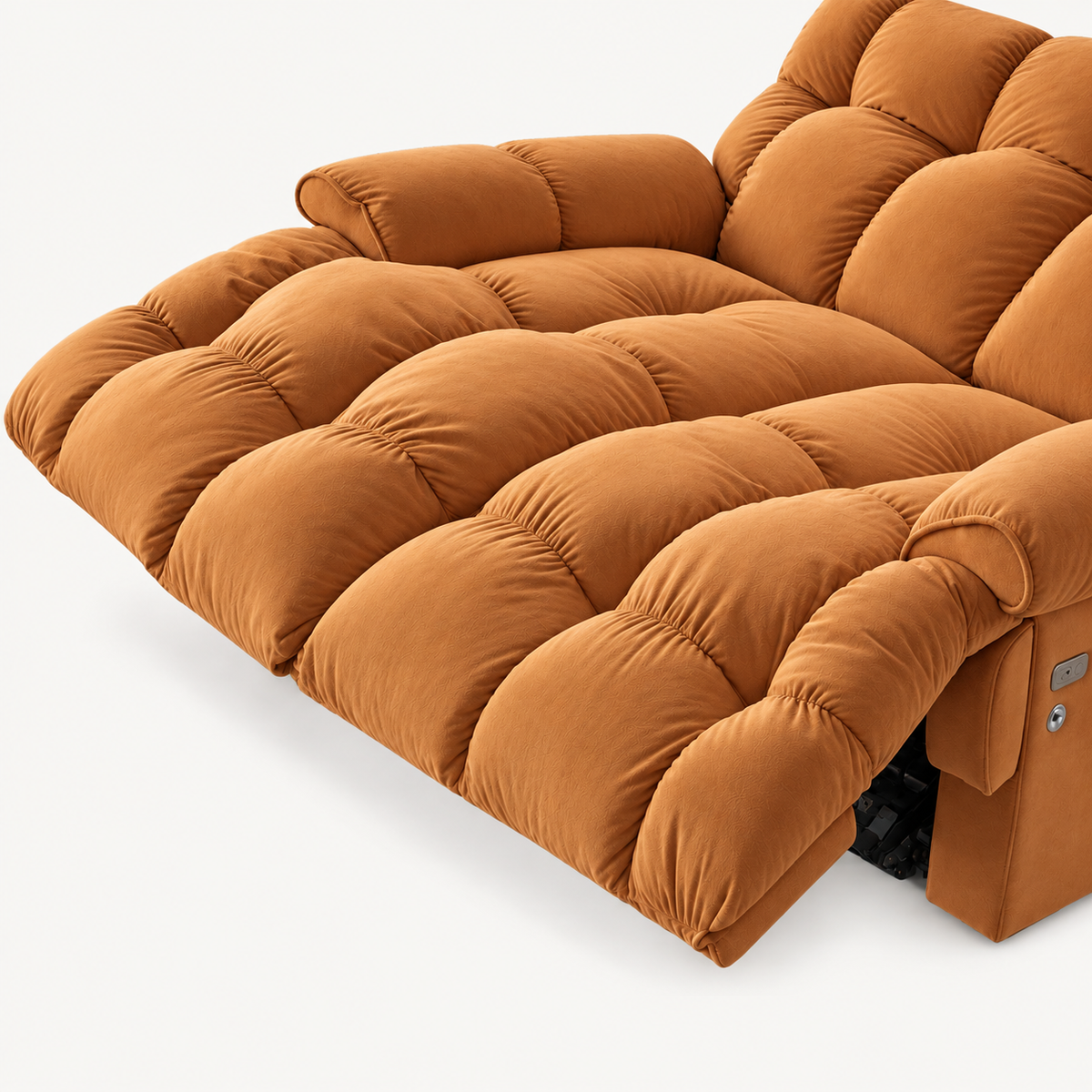 55.5" Lay-Flat Fabric Power Reclining Loveseat