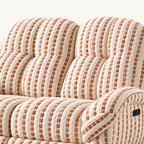 59" Striped Fabric Wall-Hugger Power Reclining Loveseat