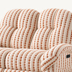 59" Striped Fabric Wall-Hugger Power Reclining Loveseat