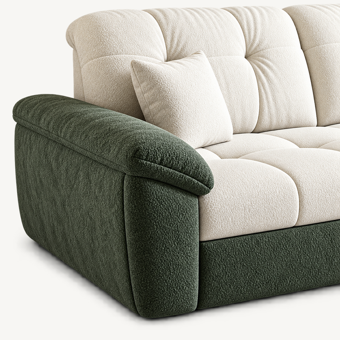 Fabric Sofa Bed with Push-Pull Folding Design