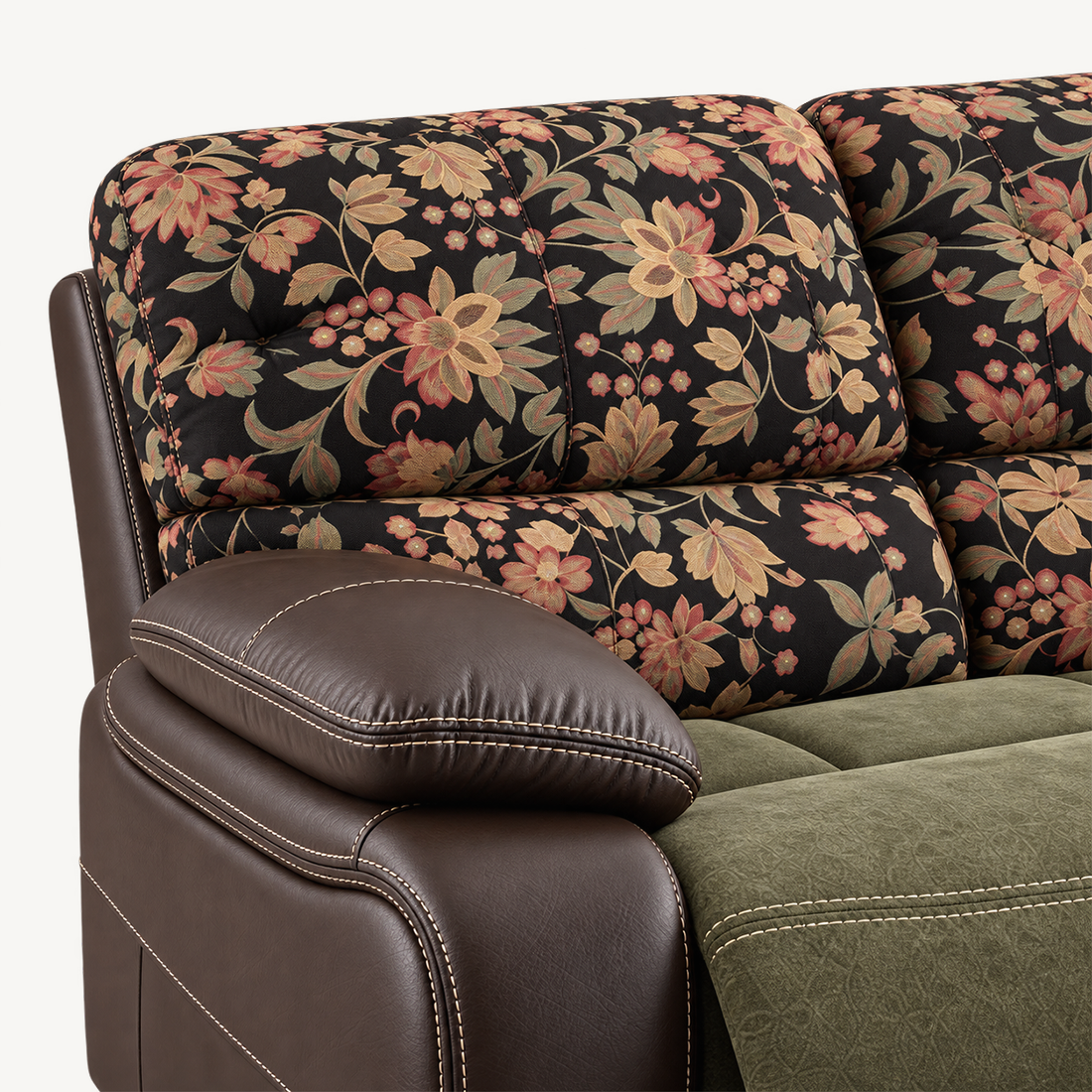 63" Mid-Century Modern Fabric Sofa with USB & Type-C