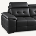 Cowhide Sectional Sofa with Adjustable Headrests