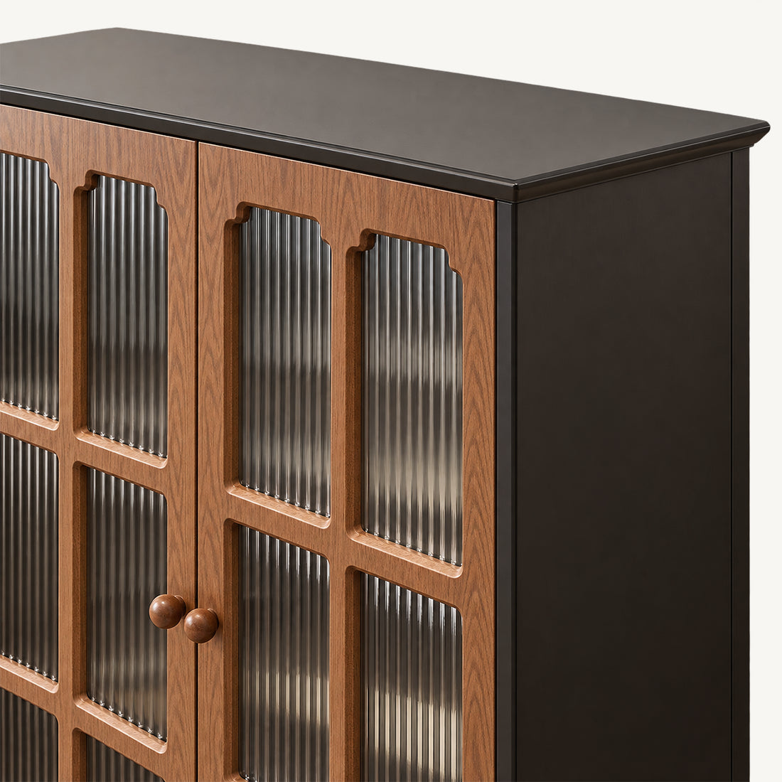Antique-Style Solid Wood Wine Storage Cabinet