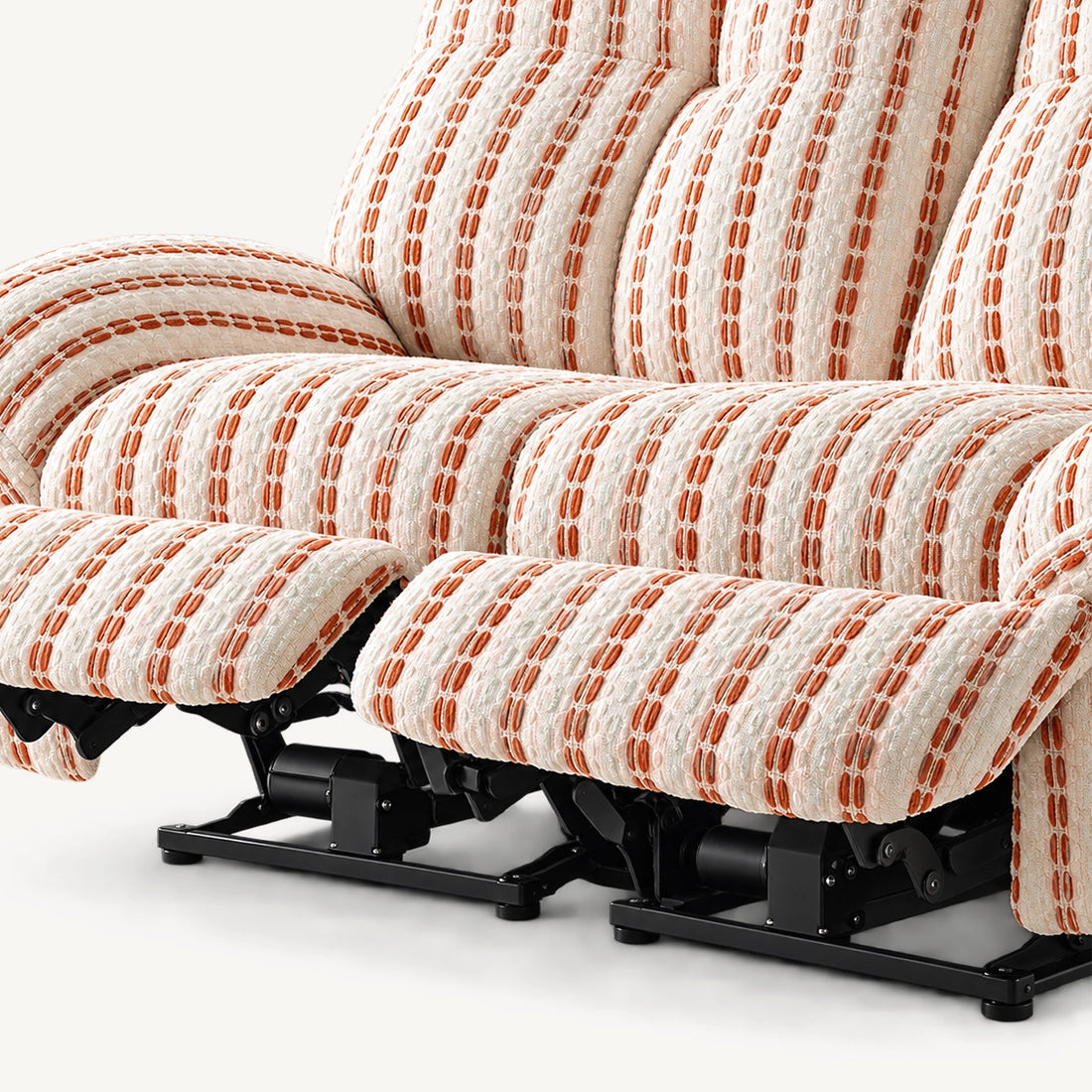 59" Striped Fabric Wall-Hugger Power Reclining Loveseat